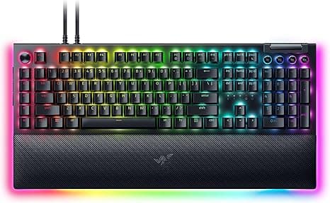 Razer BlackWidow V4 Pro Wired Mechanical Gaming Keyboard: Orange Switches Tactile & Quiet - Doubleshot ABS Keycaps - Command Dial - Chroma RGB - Magnetic Wrist Rest Snap Tap